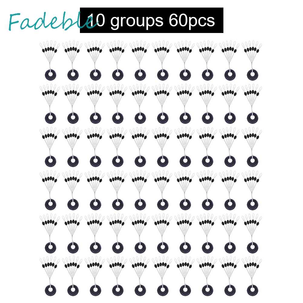 Bộ 60 / 10 / 10 Phụ Kiện Chặn Dây Câu Cá Bằng Cao Su Chuyên Dụng