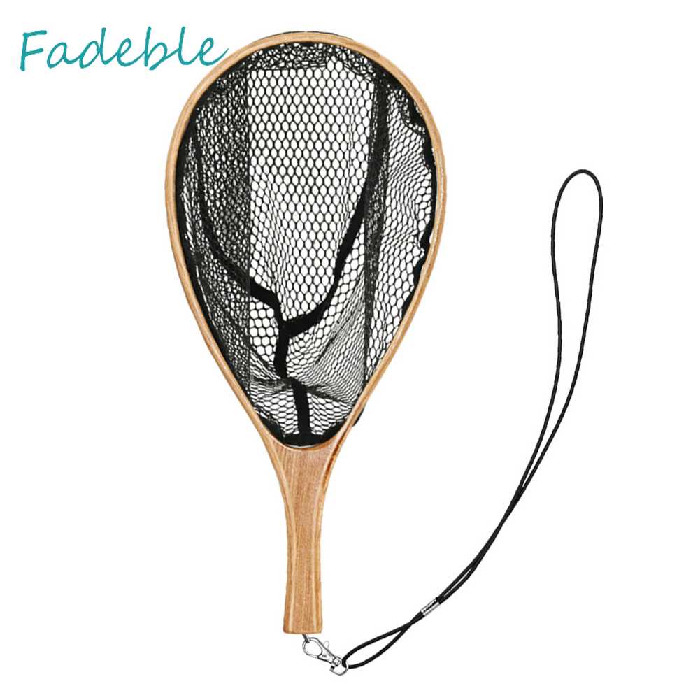 Lưới Đánh Bắt Cá Cán Gỗ Có Thể Gấp Gọn Tiện Dụng