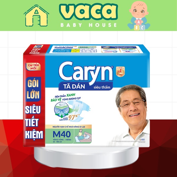 TÃ DÁN NGƯỜI LỚN NGƯỜI GIÀ CARYN GÓI LỚN TIẾT KIỆM SIZE M40 MIẾNG