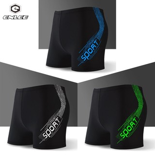 Quần bơi ENLEE ôm dáng phẳng nhanh khô thời trang màu xuân chuyên nghiệp cho nam có size lớn