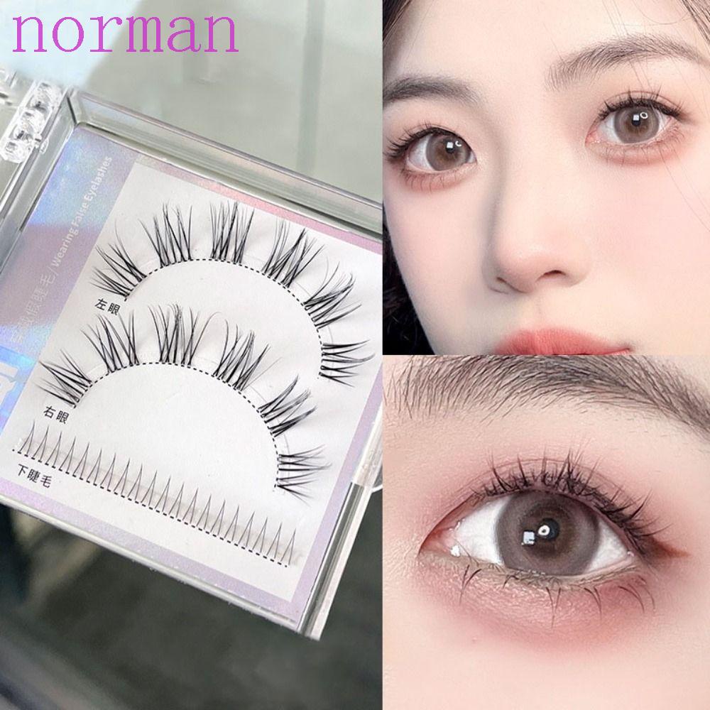 Norman Bộ Lông Mi Giả Cong Dày Trong Suốt Có Thể Tái Sử Dụng Cho Hóa Trang