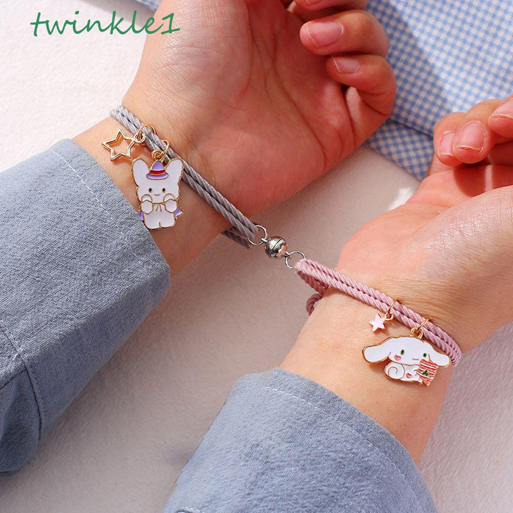 Twinkle Vòng Đeo Tay Cặp Đôi Họa Tiết Động Vật Hoạt Hình Kuromi Thỏ Chó Mèo Sáng Tạo