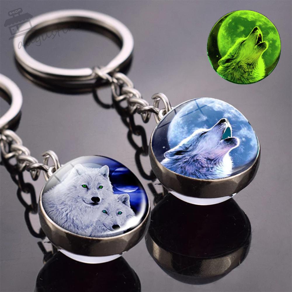 Móc Khóa Quả Cầu Thủy Tinh Phát Sáng Thời Trang