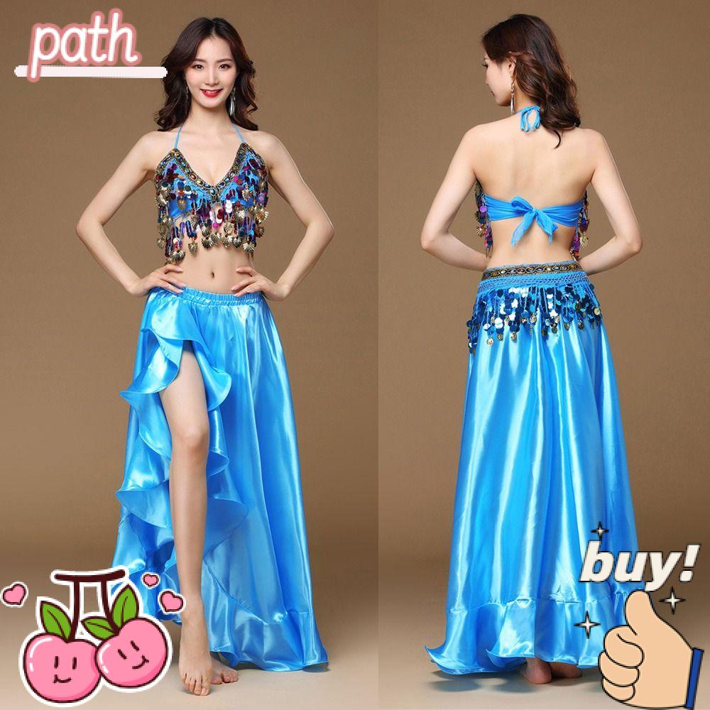 Bộ Trang Phục Biểu Diễn Múa Bụng 3 Món Đính Kim Sa Lấp Lánh Cho Nữ