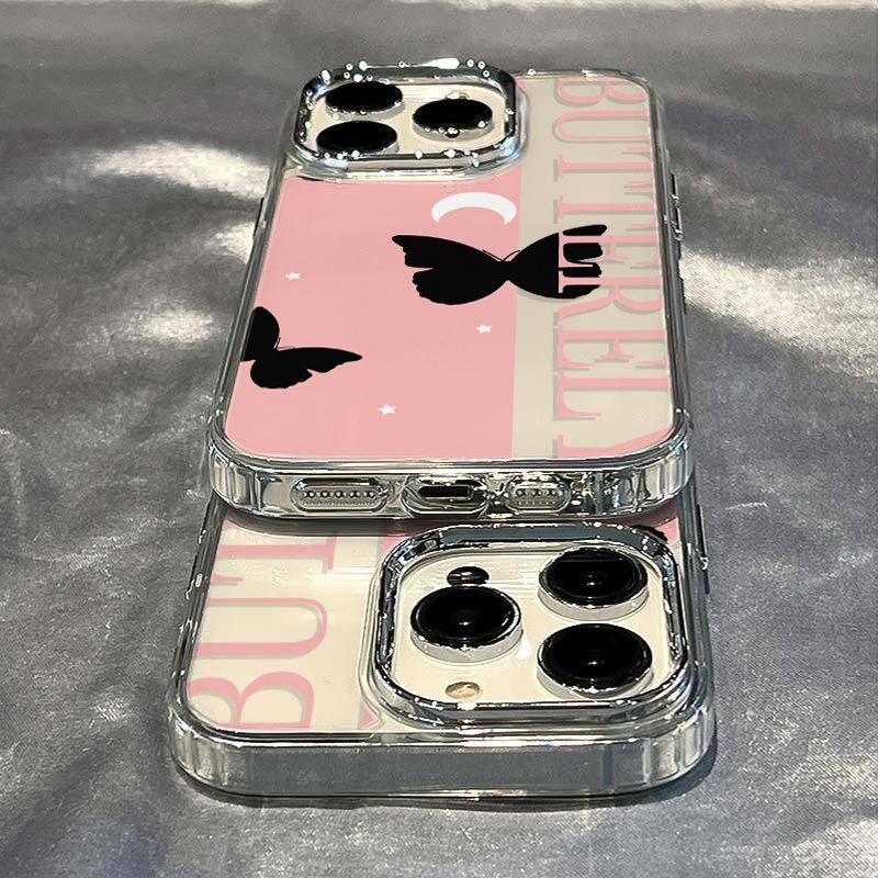 ✅Ốp Điện Thoại Mềm Chống Sốc Họa Tiết Bướm Màu Đen Cho Iphone 12 Plus 14 Pro 11 137 max 8 KP9P