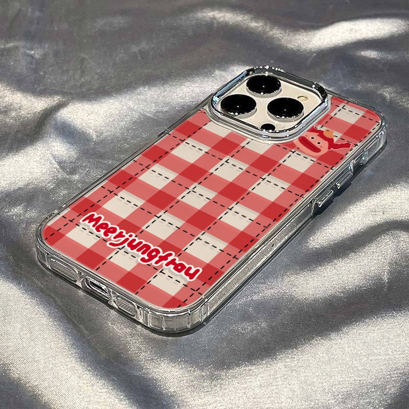 ✅Ốp Điện Thoại Dẻo Họa Tiết Kẻ Ô Chống Sốc Cho Iphone 12 5YWE Max 13814proplus 11 7