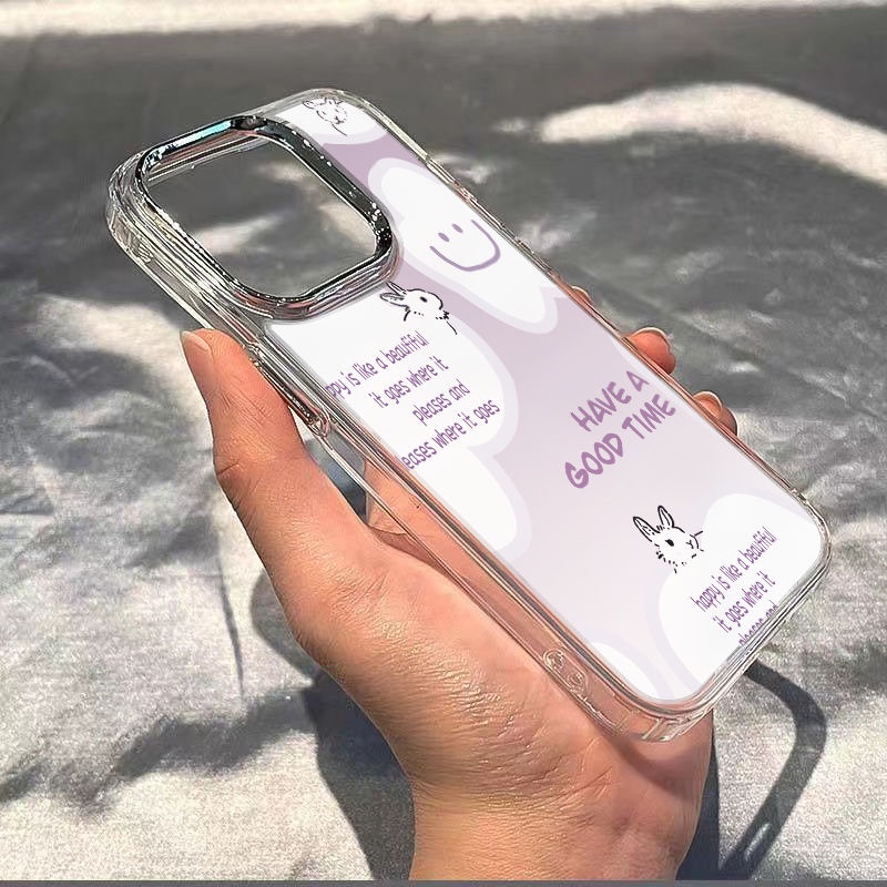 ✅Ốp Điện Thoại Dẻo Họa Tiết Chú Thỏ Tím Dễ Thương Chống Sốc Cho iPhone12 RA2S 8 11maxplus 14Pro13In 7
