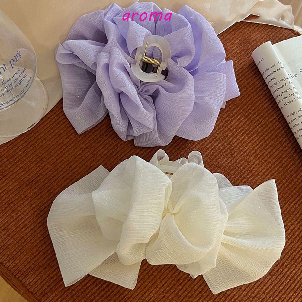 Kẹp Tóc Càng Cua Đính Nơ Phối Lưới Thời Trang Hàn Quốc Ngọt Ngào Cho Bé Gái