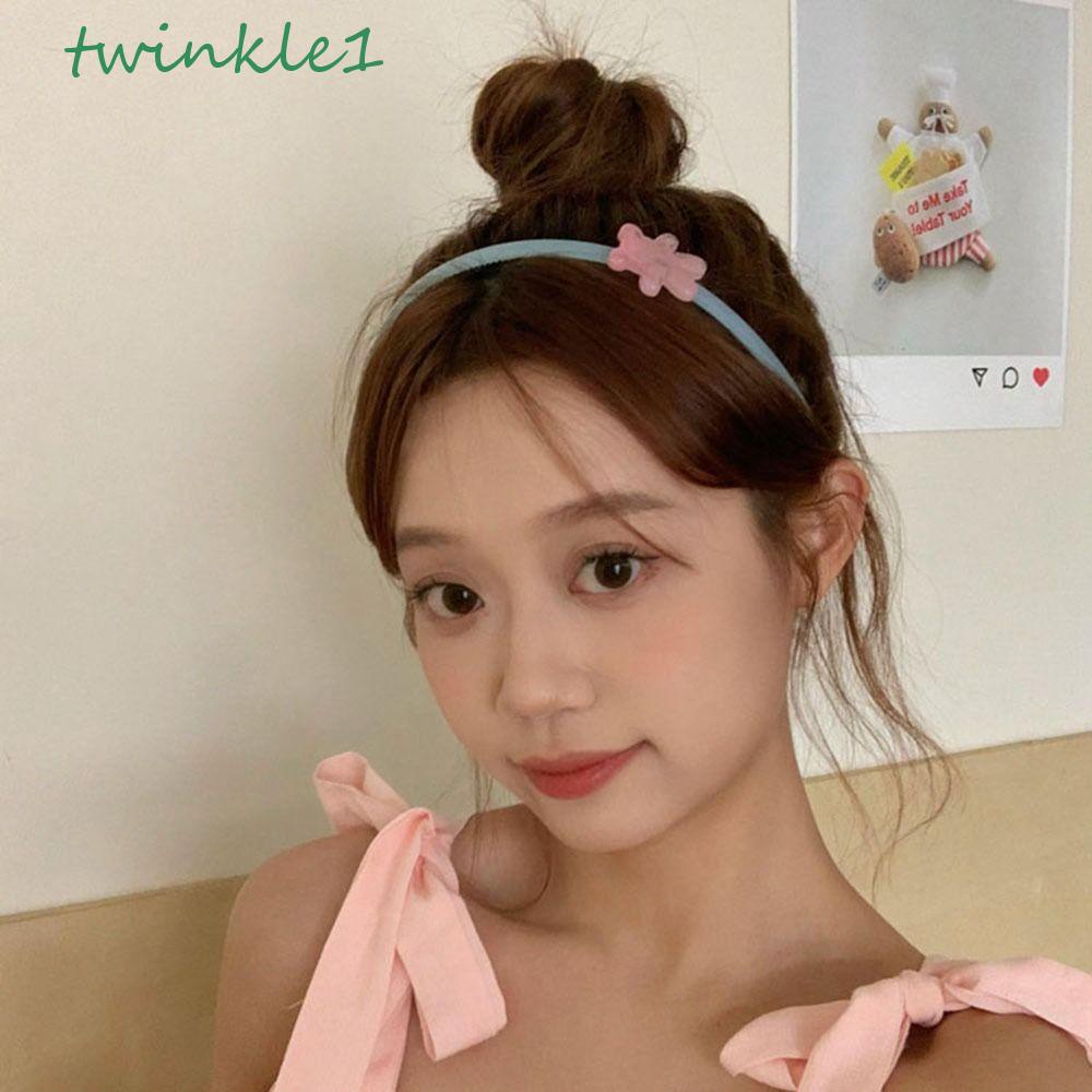 Băng Đô Cài Tóc Hình Gấu Màu Thạch Lấp Lánh Vui Nhộn Thời Trang Cho Nữ