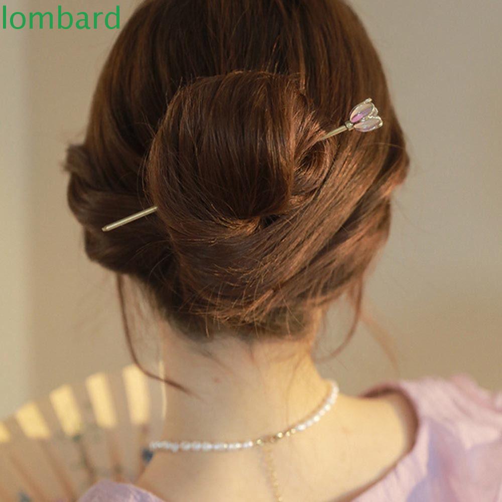 Trâm Cài Tóc Hình Hoa Tulip Bằng Hợp Kim Phong Cách Hanfu Ngọt Ngào Đơn Giản