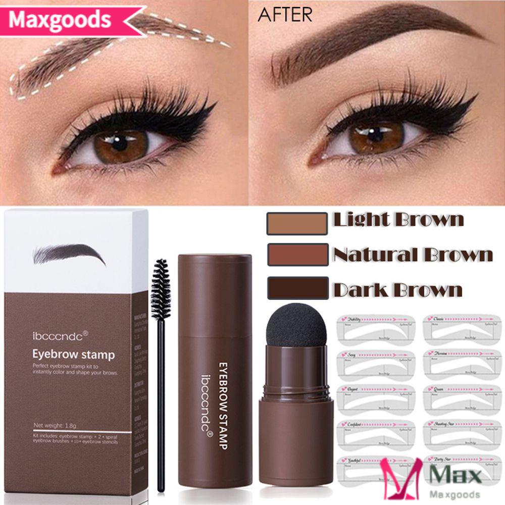 Bộ Dụng Cụ Tạo Hình Lông Mày Lâu Trôi MAXG ​ Khuôn In Lông Mày Chống Thấm Nước Với 10 Kiểu Dáng Tùy Chọn