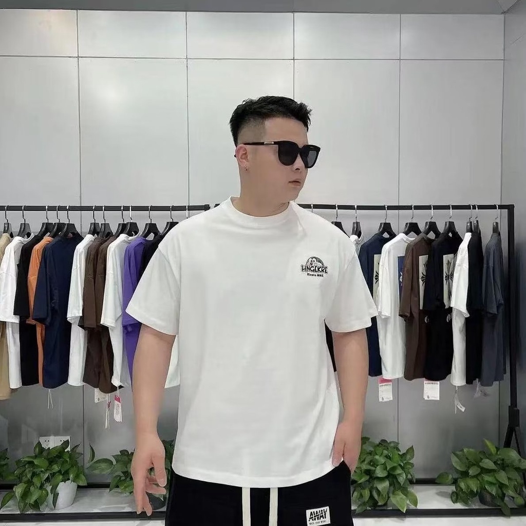 Áo Thun 100% Cotton Tay Ngắn Cổ Tròn In Họa Tiết Hoạt Hình Thời Trang Mùa Hè Cho Nam