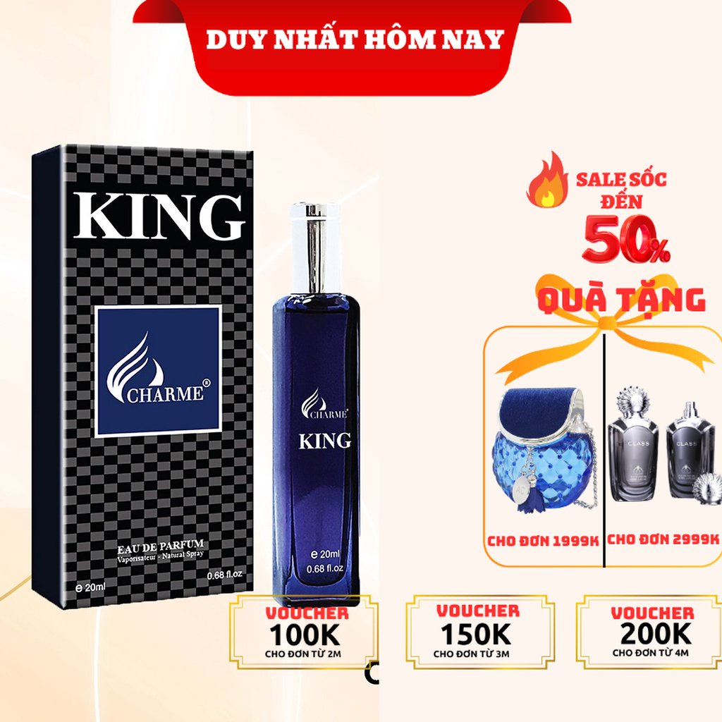 Nước Hoa Nam CHARME KING Hương Gỗ Hương Đầy Lôi Cuốn 20ml