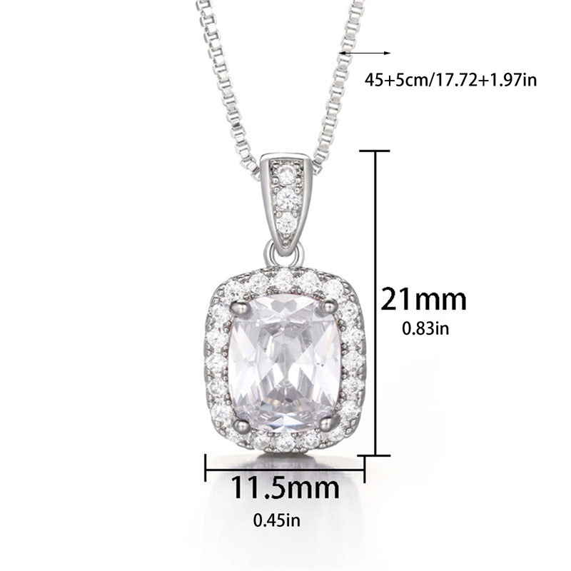 Vòng cổ Đính Đá Zircon Màu Trắng / Xanh Lá / Tím / Hồng Thiết Kế Đơn Giản Thanh Lịch Cho Nữ