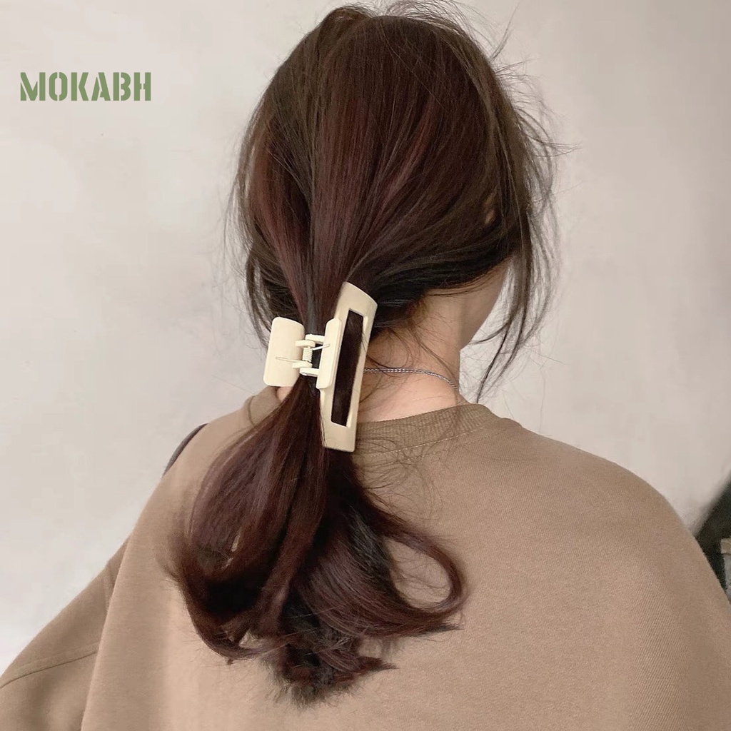 Kẹp Tóc Hình Chữ Nhật Màu Trơn Chống Trượt Tiện Dụng