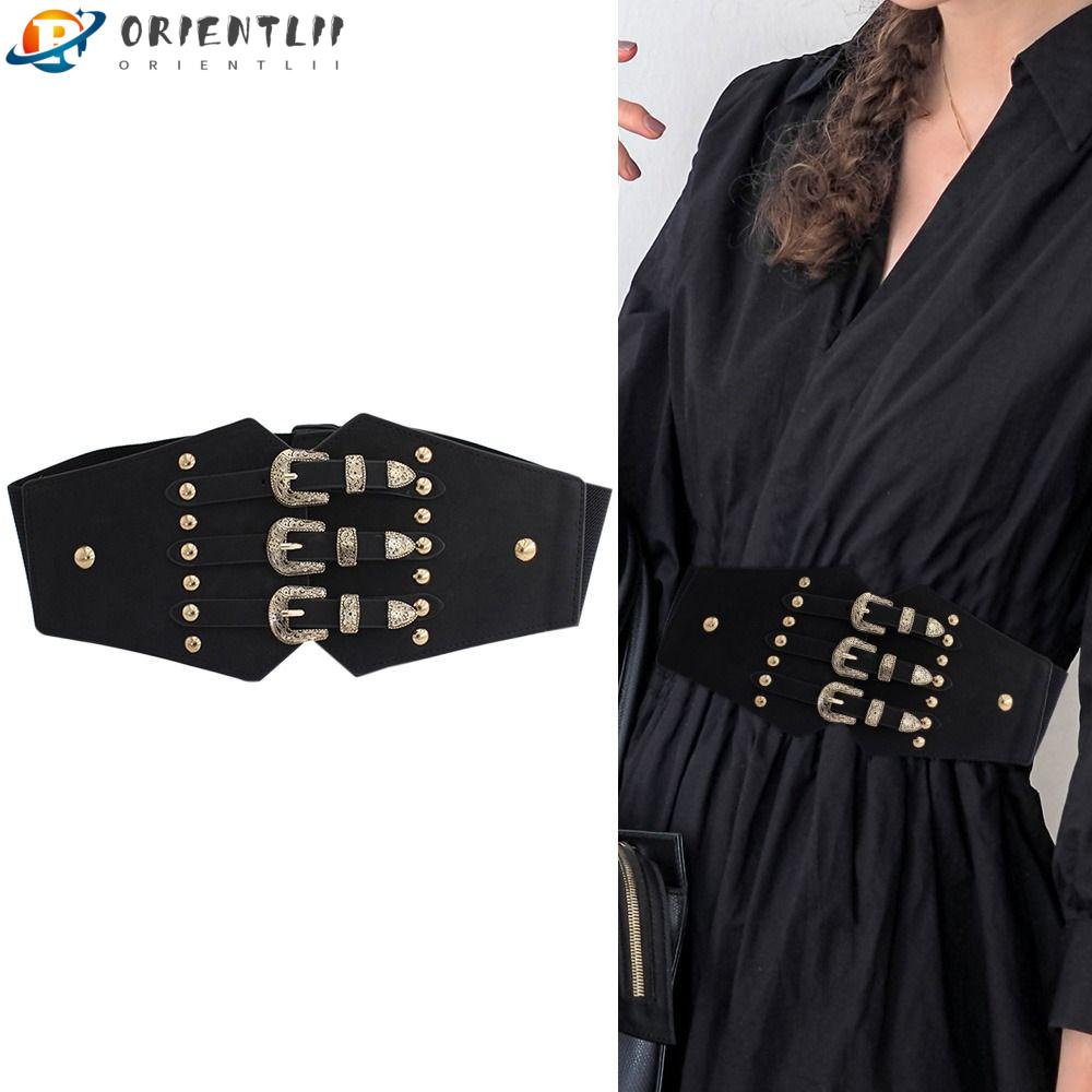 Thắt Lưng Da Bản Rộng 3 Dây Thời Trang Phong Cách Gothic Punk