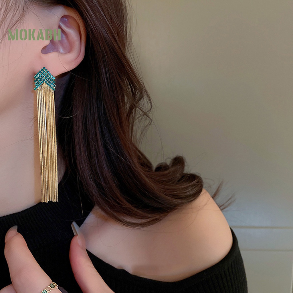 1 Đôi Bông Tai Hình Mũi Tên Đính Đá Thời Trang Dành Cho Nữ