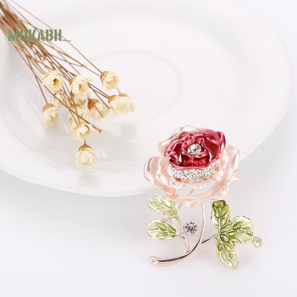 [Mokabh] Ghim Cài Áo Hình Học Đính Đá Pha Lê Nhẹ Nhàng Dễ Lên Màu Trang Trí Quần Áo