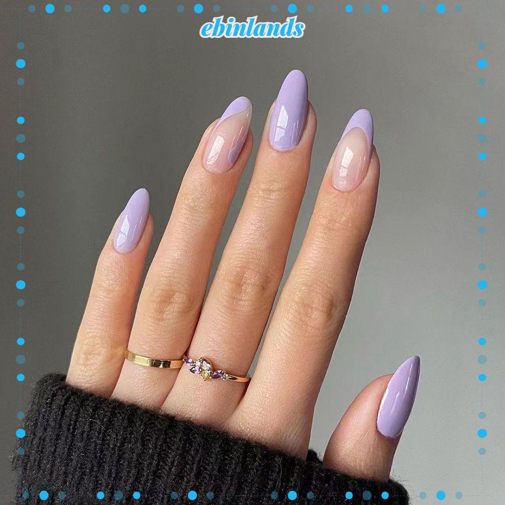 Hộp 24 Móng Tay Giả Che Phủ Toàn Diện Tháo Rời Được Kiểu Pháp