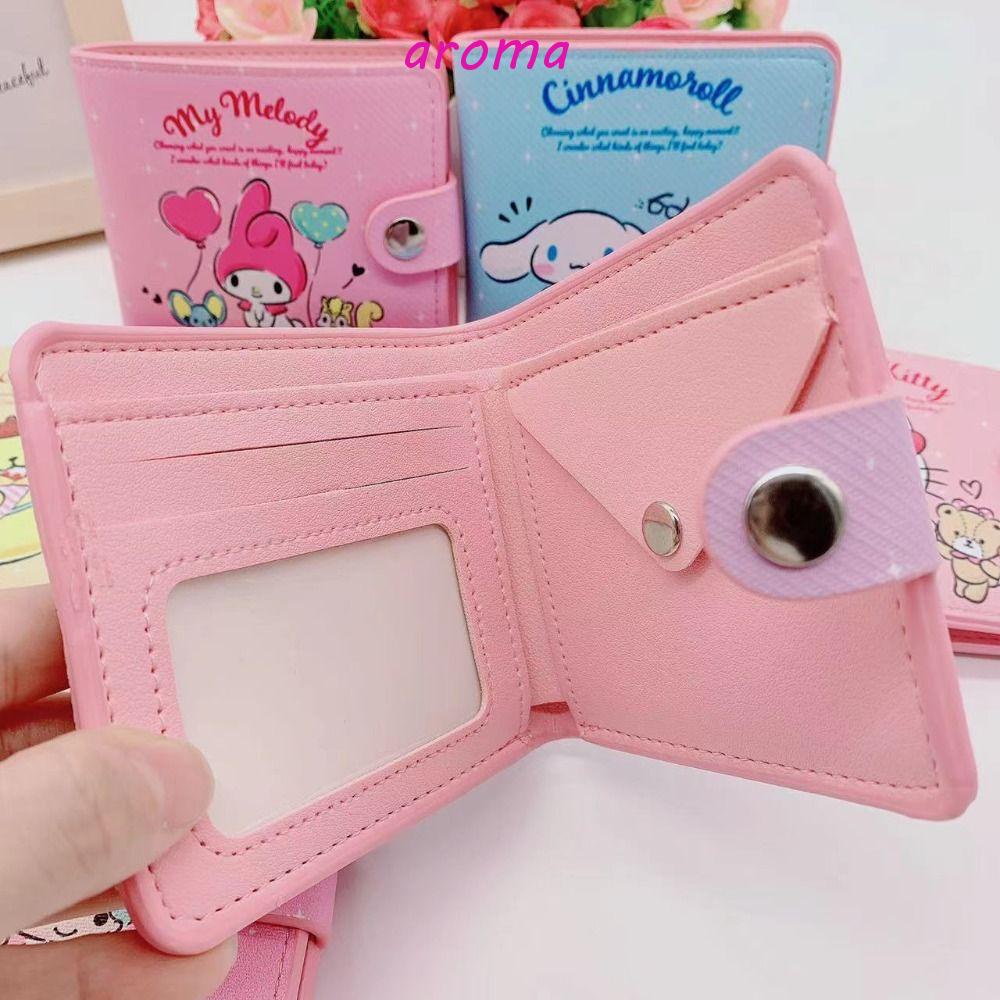 Ví Da PU Đựng Tiền Xu Nhỏ Xinh In Họa Tiết Hoạt Hình Melody Kitty Cinnamoroll Dễ Thương Cho Bạn Gái