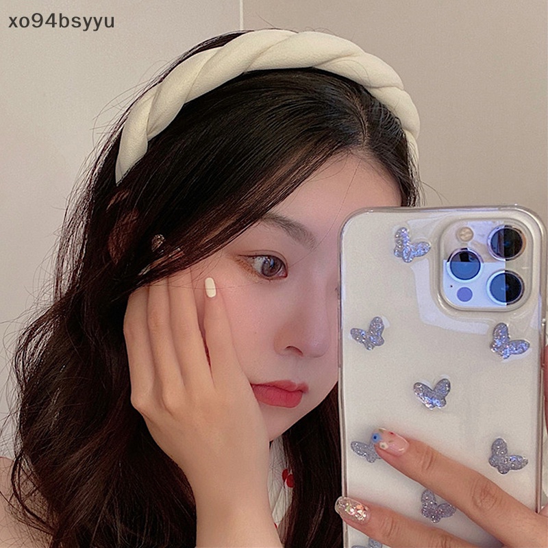Băng Đô Cài Tóc Xo94Bsyu Màu Trơn Họa Tiết Gấp Thời Trang
