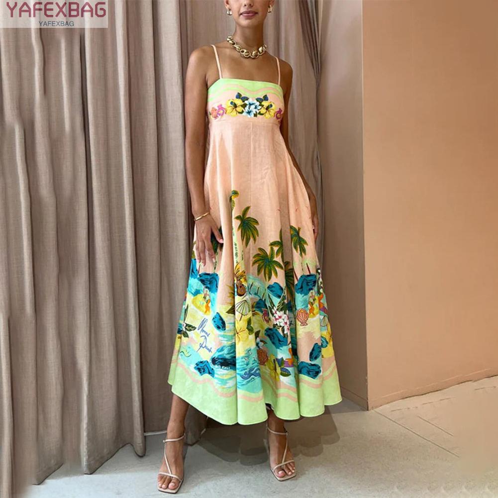 Chic and Comfy Pink Bohemian Beach Maxi Dress for Women Summer Sundress with Floral Print