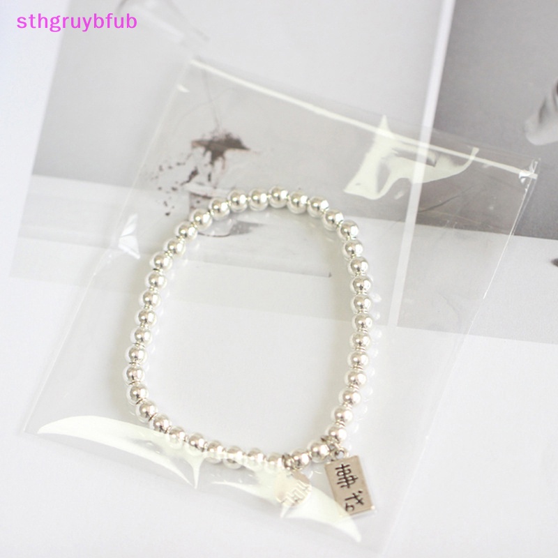 Vòng Tay Chuỗi Hạt Tròn Màu Bạc Đơn Giản Phong Cách Hip Hop Punk Thời Trang Cho Cặp Đôi