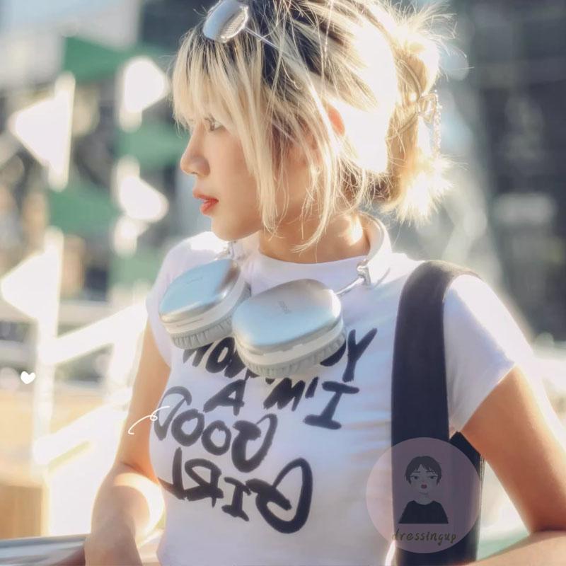 Áo Thun Nữ Ngắn Tay In Chữ Thời Trang