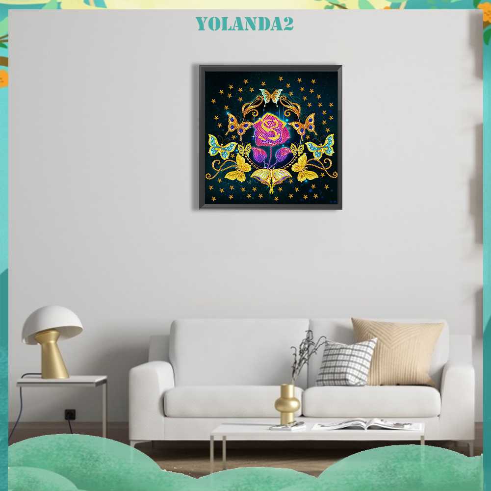 Tranh Đính Đá Hình Cánh Bướm 5D Nghệ Thuật Tự Làm Thủ Công Treo Trang Trí Nội Thất