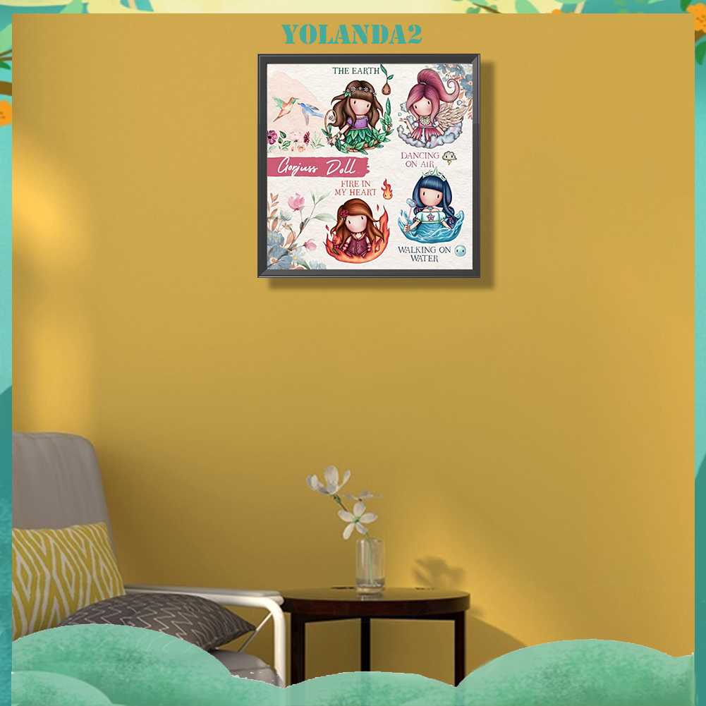 Tranh Đính Đá Kim Cương Toàn Bộ 5D DIY Hình Búp Bê