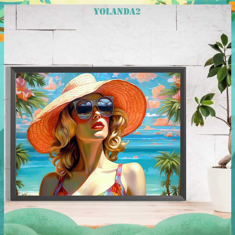 Tranh Đính Đá Kim Cương Toàn Bộ 5D DIY Hình Vẽ Người Phụ Nữ Trang Trí Nhà Cửa