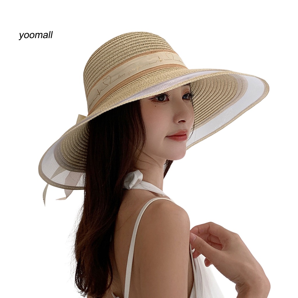 Mũ Cói Rộng Vành Chống Tia UV Thời Trang Mùa Hè Dành Cho Nữ