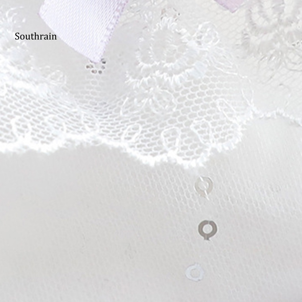 Đầm Không Tay Eo Cao Viền Ren Thắt Nơ Cho Cún Cưng