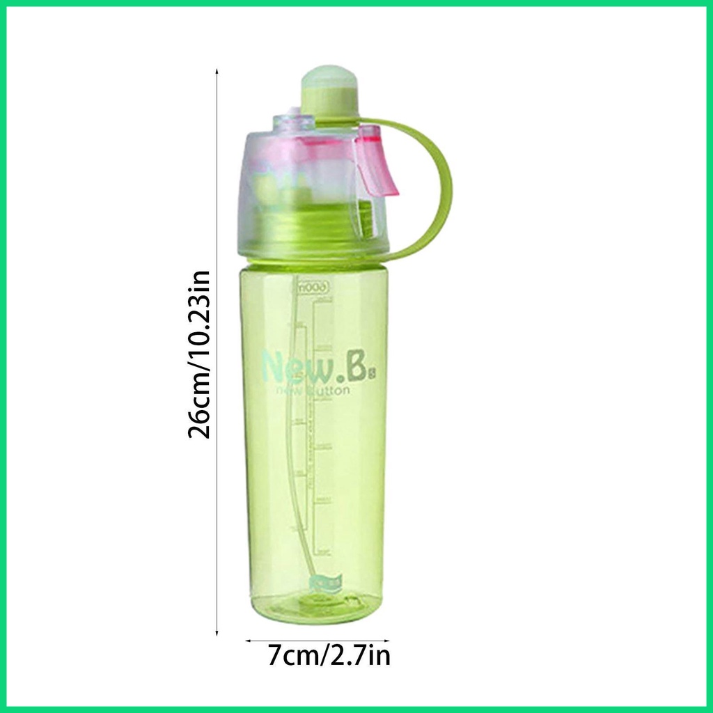Bình Nước Thể Thao 600ml Có Chức Năng Phun Sương Tiện Dụng
