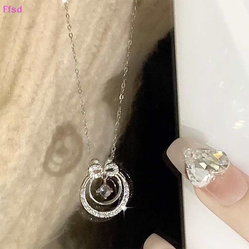 {Ffsd} Vòng cổ Mặt Tròn Rỗng Đính Pha Lê Lấp Lánh Thời Trang Tinh Tế Cho Nữ