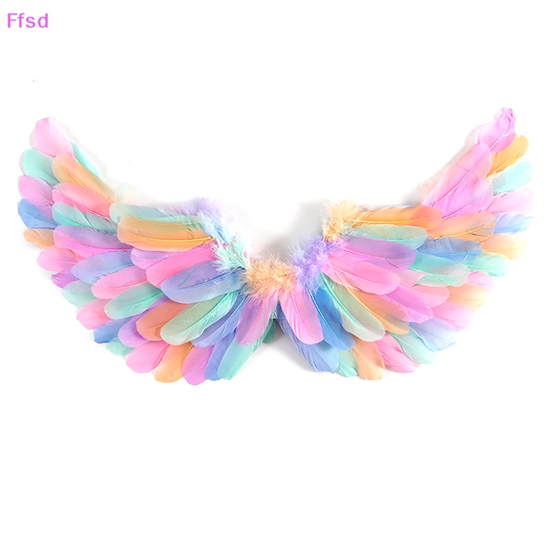 {Ffsd} 1 Bộ Băng Đô Cánh Thiên Thần Lông Vũ Đầy Màu Sắc Hóa Trang Tiệc Giáng Sinh Cho Bé Gái