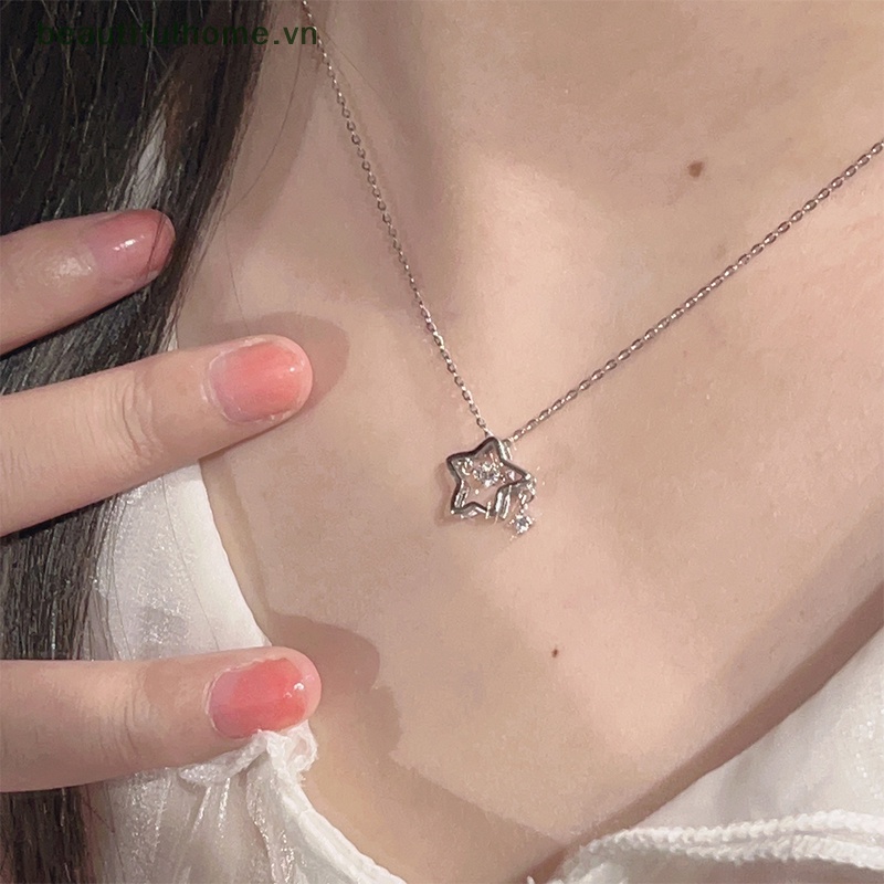 Vòng cổ Mặt Hình Ngôi Sao Rỗng Đính Đá Lấp Lánh Thời Trang Cho Nữ