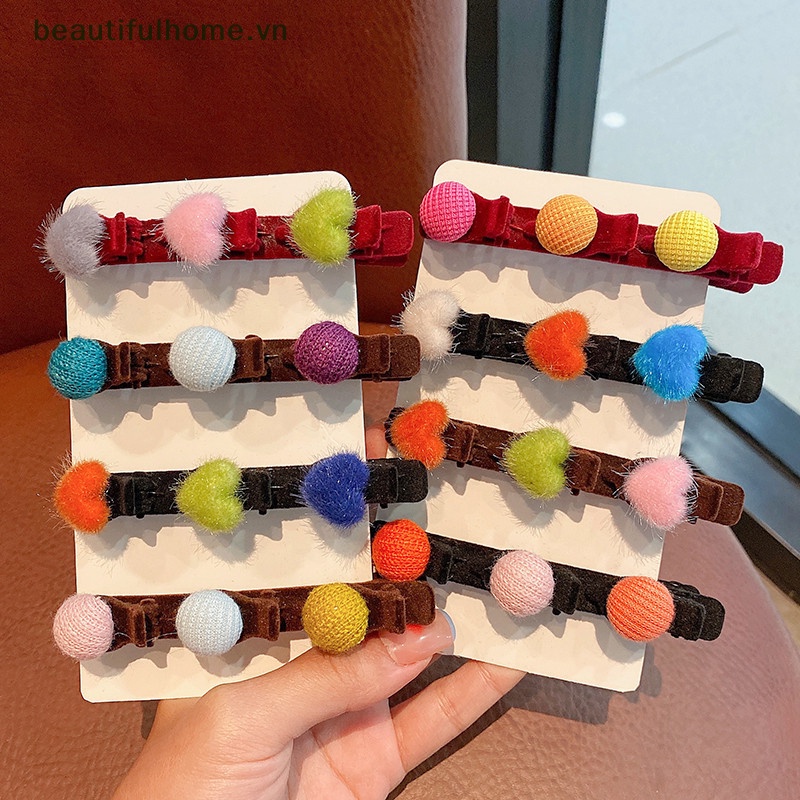 Kẹp Tóc Mái Hông Hình Trái Tim Màu Sắc Kẹo Ngọt Dành Cho Nữ