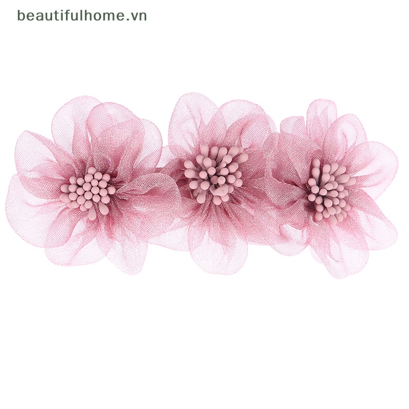 Kẹp Tóc Hoa Trà Đính Ngọc Trai Trắng Hồng Thanh Lịch Cho Nữ [Beautyhome]