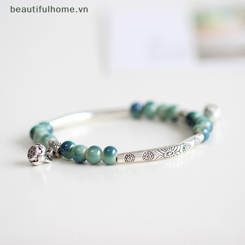 [beautifulhome] Vòng Tay Hạt Gốm Làm Tay Nghệ Thuật Cổ Điển Thời Trang Làm Quà Tặng Cho Nữ [beauty]