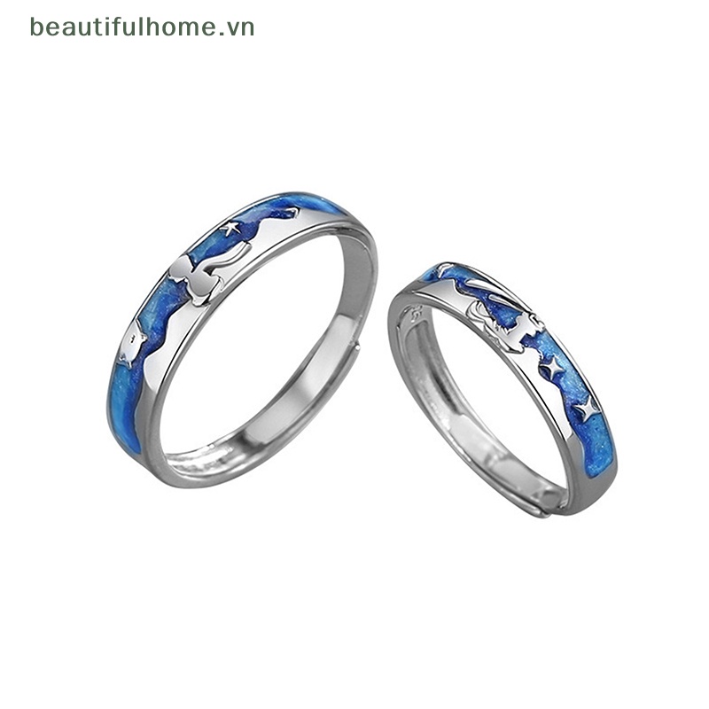 [beautifulhome] Nhẫn Mở Bằng Hợp Kim Hình Hoàng Tử Và Chú Cáo Nhỏ Thời Trang Có Thể Điều Chỉnh Làm Quà Tặng Cho Cặp Đôi