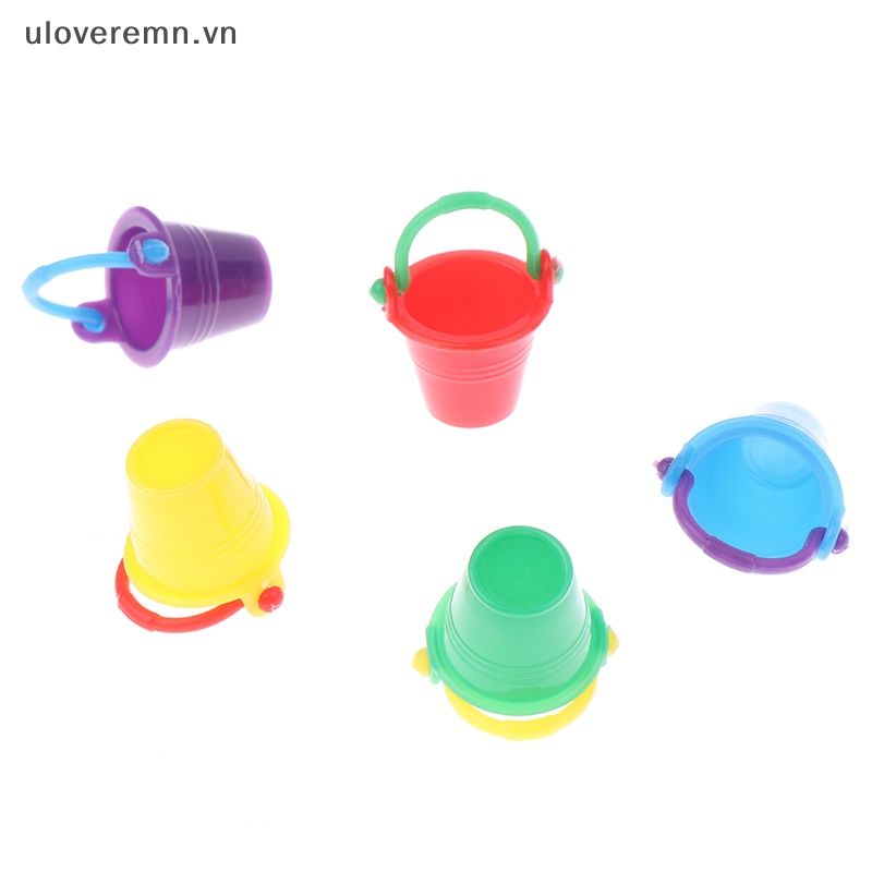Set 2 Xô Nước Mini Tỉ Lệ 1 / 12 Xinh Xắn Dùng Để Trang Trí Nhà Búp Bê