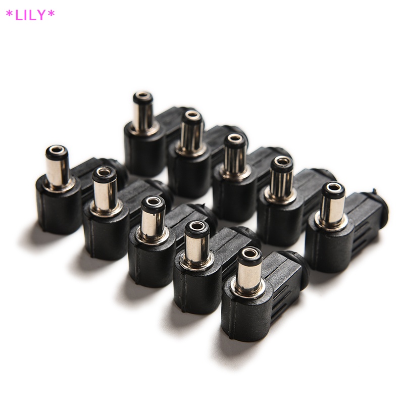Lily 10 cái đầu nối hàn phích cắm điện một chiều 2.1x5.5mm 2.1mm màu đen uuu