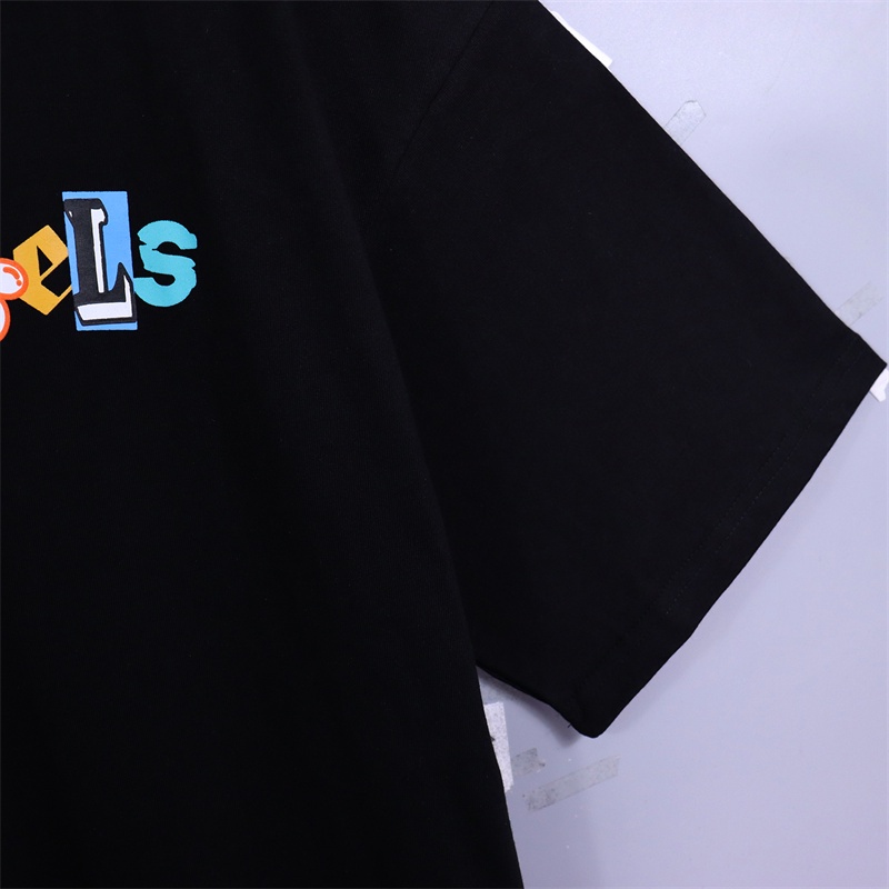 Áo Thun Đen Dáng Rộng In Chữ Palm Angels 23SS Thời Trang Mùa Hè Cá Tính