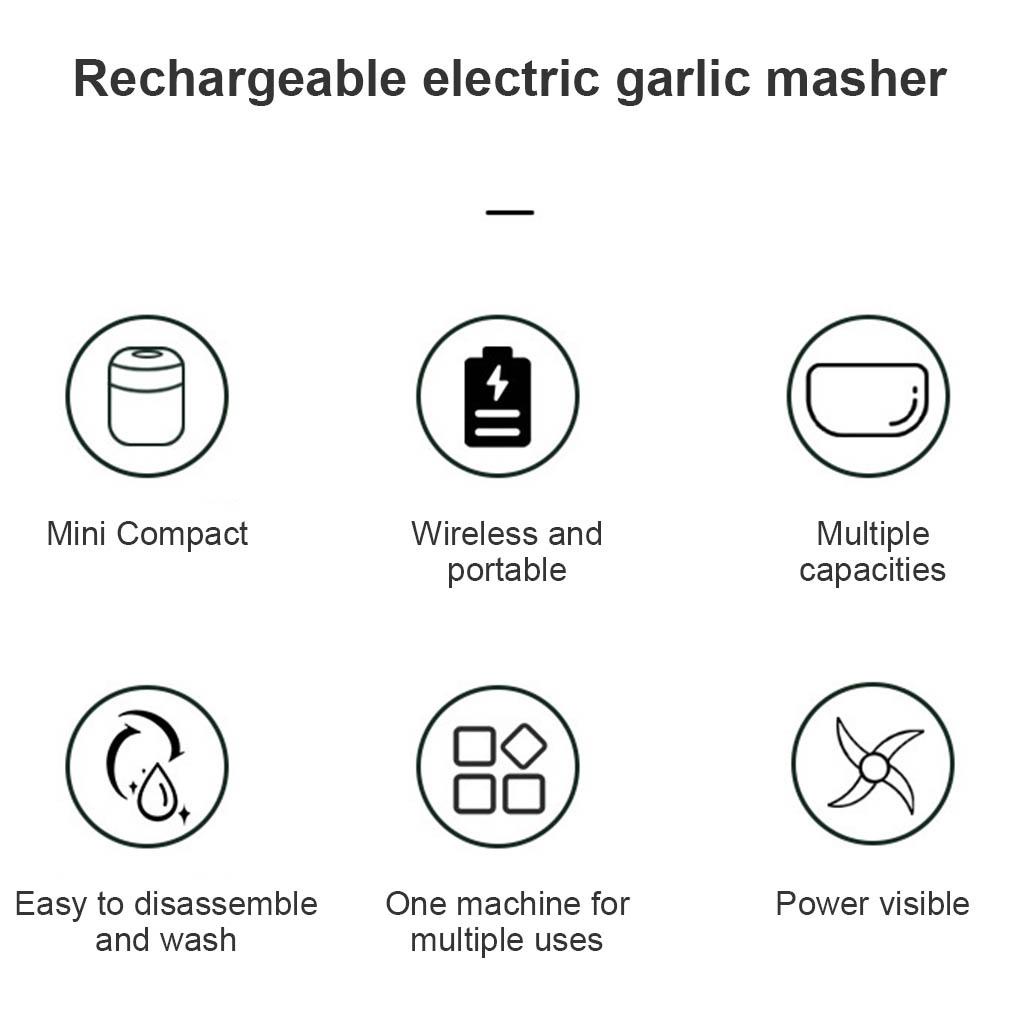 Máy Nghiền Tỏi / Rau Củ Quả Không Dây Bằng Điện Tiện Lợi