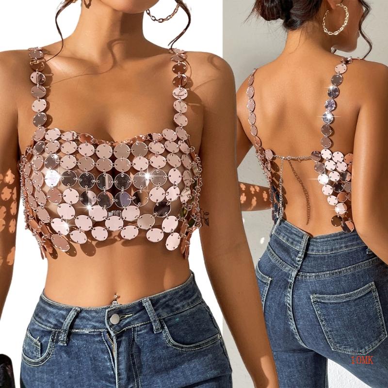 Xiangbao Áo Ngực Lấp Lánh Cho Tiệc Bãi Biển Mùa Hè