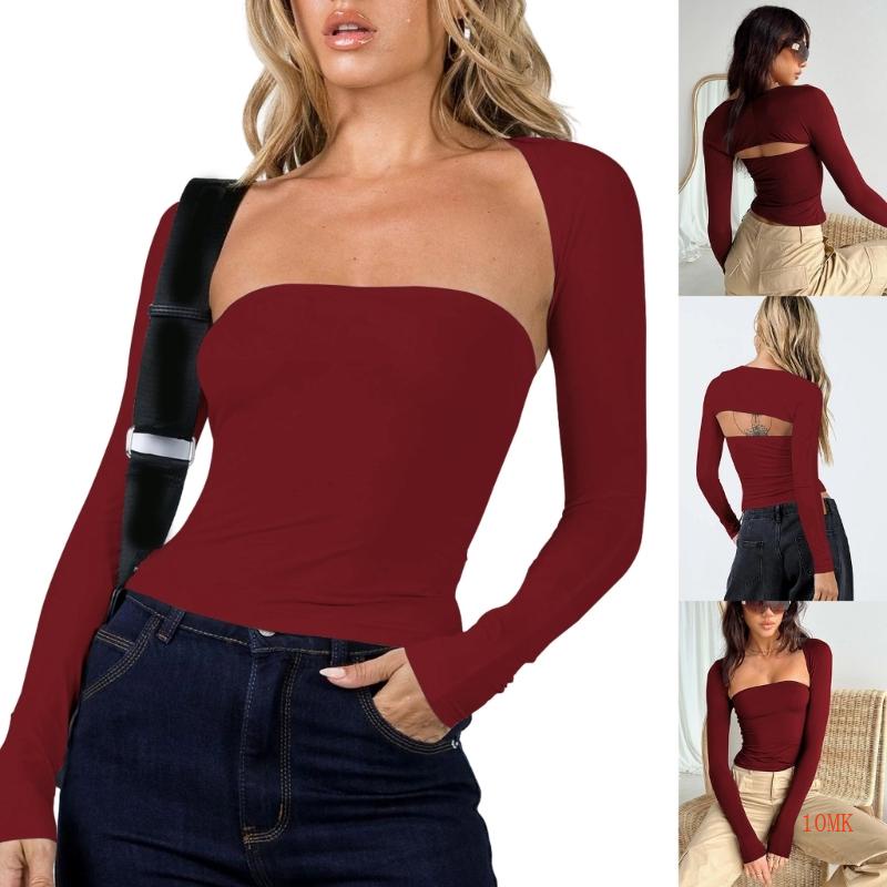 Bộ Áo Croptop Tay Dài + Quần Ngắn Ôm Dáng Quyến Rũ Thời Trang Cho Nữ