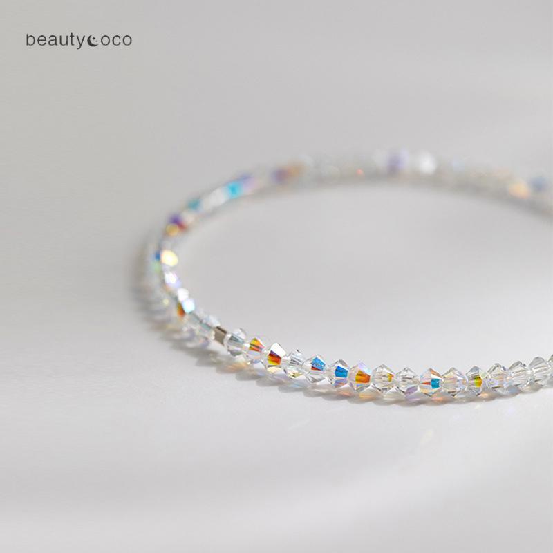 Beautycoco🍊Siêu Flash!Hàng Chính Hãng Vòng Đeo Tay Siêu Mỏng Đính Pha Lê Đơn Giản Kết Cấu Nhẹ Sang Trọng Cho Nữ