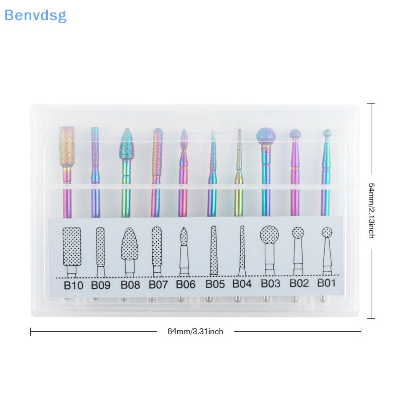 Bộ 10 Mũi Khoan Móng Tay Bằng Sứ Acrylic Chuyên Dụng