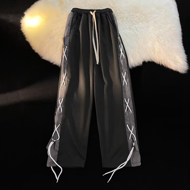 Quần Dài Ống Rộng Phối Màu Sắc Trẻ Trung Thời Trang Đường Phố Cho Nam